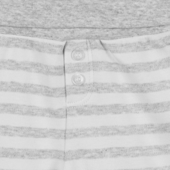 Pantaloni pentru bebeluși cu dungi de culoare albă și gri Idexe 239310 2