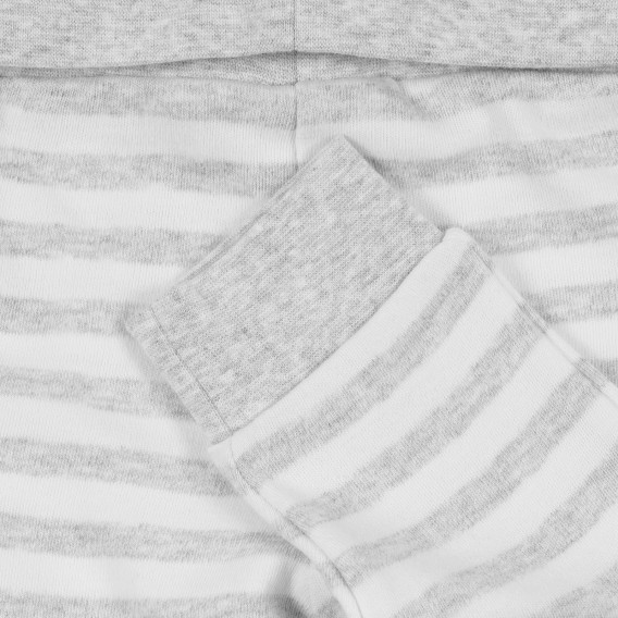 Pantaloni pentru bebeluși cu dungi de culoare albă și gri Idexe 239311 3