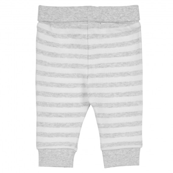 Pantaloni pentru bebeluși cu dungi de culoare albă și gri Idexe 239312 4