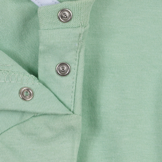 Bluza din bumbac cu imprimeu pentru bebeluți de culoare verde mentă Idexe 239331 3