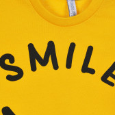 Tricou din bumbac cu inscripția Smile pentru bebeluș, galben Idexe 239338 2