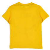 Tricou din bumbac cu inscripția Smile pentru bebeluș, galben Idexe 239340 4