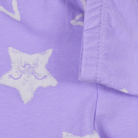Colanți din bumbac cu imprimeu de stele, violet Idexe 239342 2
