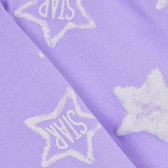 Colanți din bumbac cu imprimeu de stele, violet Idexe 239343 3