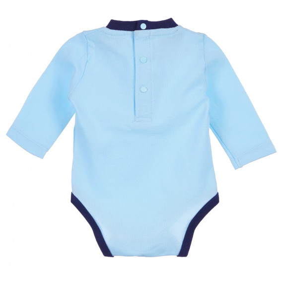Body din bumbac cu imprimeu pentru bebeluși, albastru Idexe 239356 4