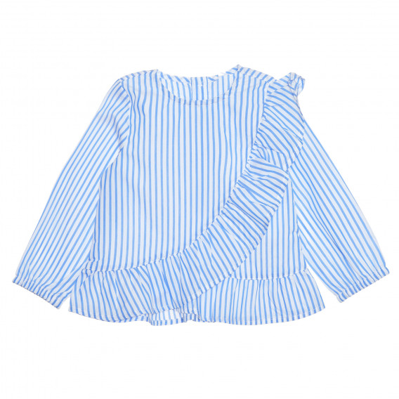 Bluză cu mâneci lungi în dungi albastre și albe pentru bebeluși Idexe 239377 