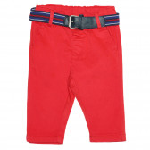 Pantaloni de bumbac cu curea pentru bebeluși, roșii Idexe 239381 