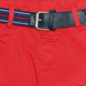 Pantaloni de bumbac cu curea pentru bebeluși, roșii Idexe 239382 2