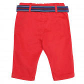 Pantaloni de bumbac cu curea pentru bebeluși, roșii Idexe 239383 4