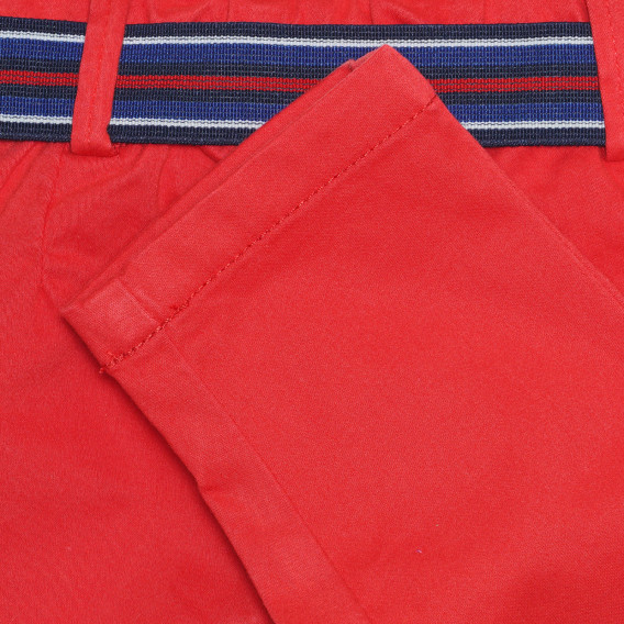 Pantaloni de bumbac cu curea pentru bebeluși, roșii Idexe 239384 3