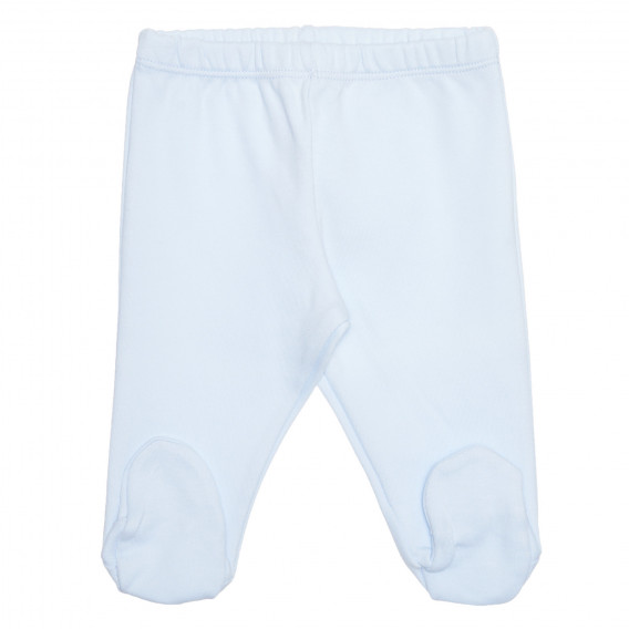 Pantaloni cu botoșei din bumbac pentru bebeluși, albastru deschis Idexe 239397 