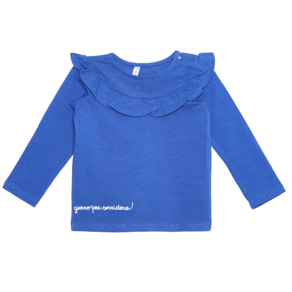 Bluză din bumbac cu bucle pentru bebeluși, albastră Idexe 239401 