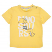 Tricou din bumbac cu imprimeu pentru bebeluș, pe galben Idexe 239412 