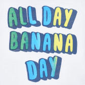 Tricou din bumbac cu inscripția All Day Banana Day pentru bebeluș, alb Idexe 239417 2
