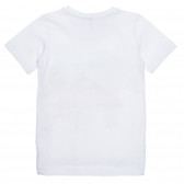 Tricou din bumbac cu imprimeu grafic, pe culoare albă Idexe 239422 4