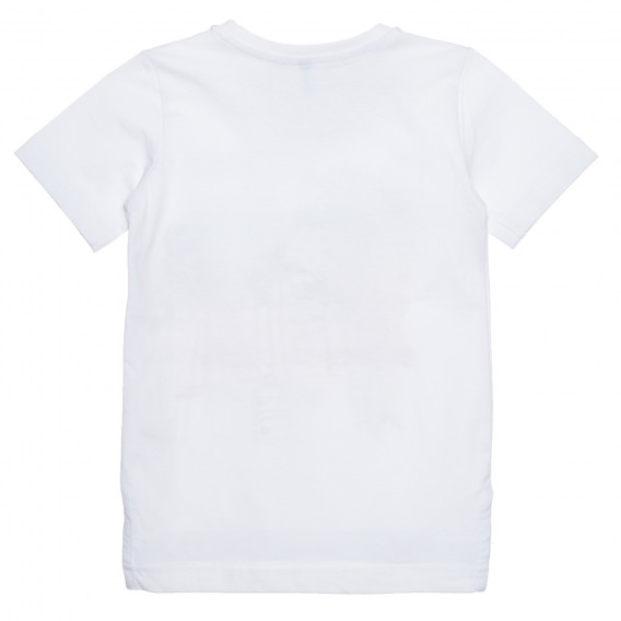 Tricou din bumbac cu imprimeu grafic, pe culoare albă Idexe 239422 4