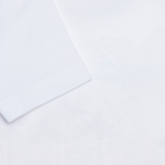 Tricou din bumbac cu imprimeu grafic, pe culoare albă Idexe 239423 3