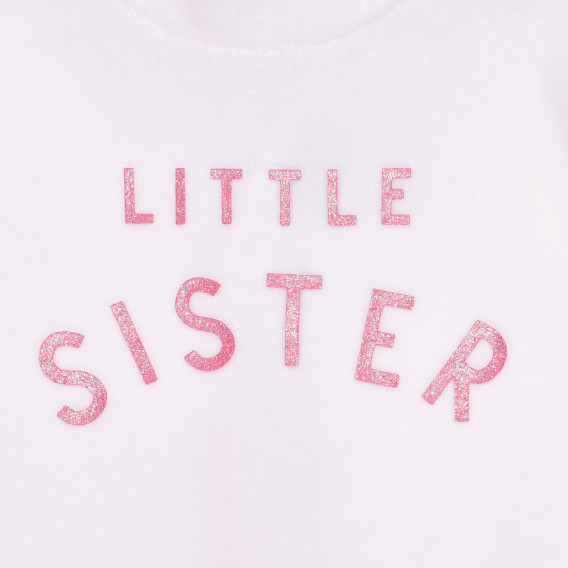 Salopetă pentru bebeluși cu inscripția Little Sister, roz deschis Idexe 239445 2