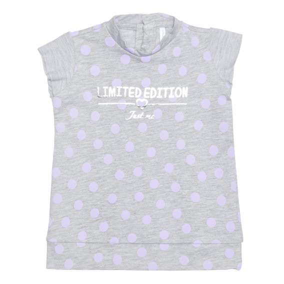 Bluză din bumbac cu imprimeu de buline pentru bebeluși, gri Idexe 239472 
