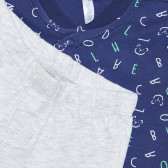 Bluză din bumbac și pantaloni pentru bebeluși în albastru și gri Idexe 239490 3