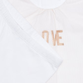 Set de tricou și pantaloni pentru bebeluși din bumbac, alb Idexe 239497 4