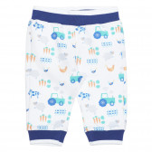 Pantaloni din bumbac cu imprimeu grafic pentru bebeluși, albi Idexe 239521 