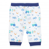 Pantaloni din bumbac cu imprimeu grafic pentru bebeluși, albi Idexe 239524 4