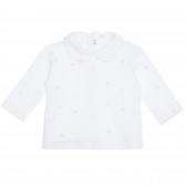 Bluză din bumbac cu imprimeu grafic, albă pentru bebeluși Idexe 239540 