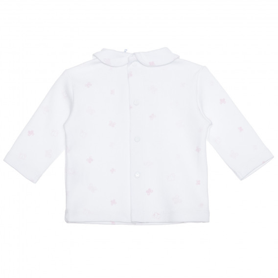 Bluză din bumbac cu imprimeu grafic, albă pentru bebeluși Idexe 239541 4