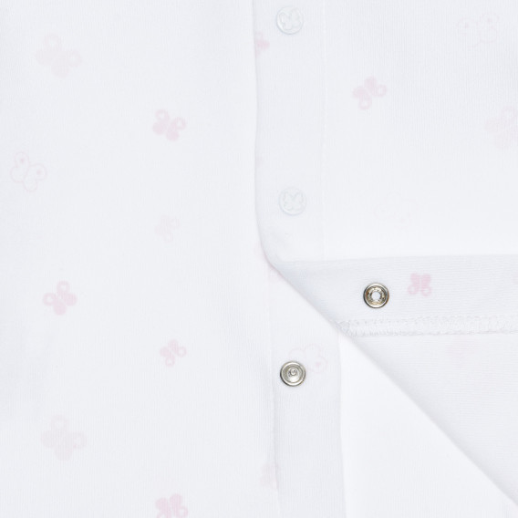 Bluză din bumbac cu imprimeu grafic, albă pentru bebeluși Idexe 239542 2