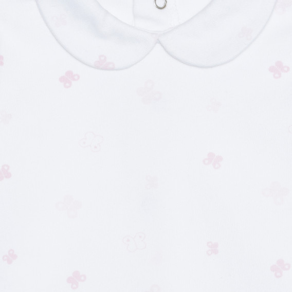 Bluză din bumbac cu imprimeu grafic, albă pentru bebeluși Idexe 239543 3