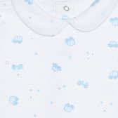 Bluză din bumbac cu guler pentru bebeluși, albă Idexe 239545 2