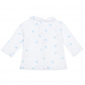 Bluză din bumbac cu guler pentru bebeluși, albă Idexe 239546 4