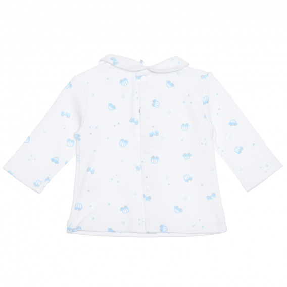 Bluză din bumbac cu guler pentru bebeluși, albă Idexe 239546 4
