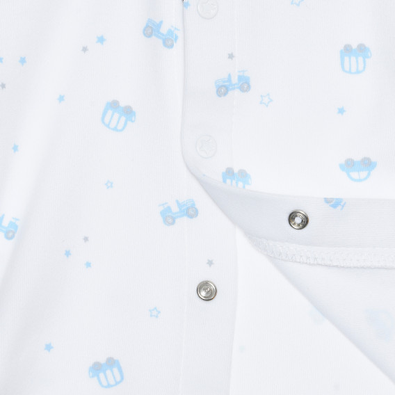 Bluză din bumbac cu guler pentru bebeluși, albă Idexe 239547 3