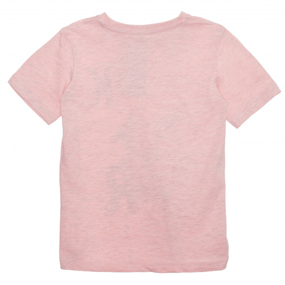 Tricou din bumbac cu imprimeu dinozaur, roz Idexe 239553 4
