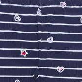 Colanți din bumbac cu imprimeu de steluțe și inimi pentru bebeluși în dungi albastre și albe Idexe 239573 2