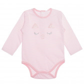 Body pentru bebeluși din bumbac în dungi albe și roz Idexe 239576 