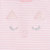 Body pentru bebeluși din bumbac în dungi albe și roz Idexe 239577 2