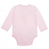 Body pentru bebeluși din bumbac în dungi albe și roz Idexe 239578 4