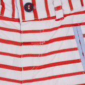 Pantaloni scurți din bumbac pentru bebeluș, în dungi alb-roșii Idexe 239589 2