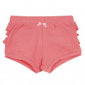 Pantaloni scurți din bumbac cu volane pentru bebeluș, roz Idexe 239592 