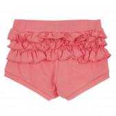 Pantaloni scurți din bumbac cu volane pentru bebeluș, roz Idexe 239594 4