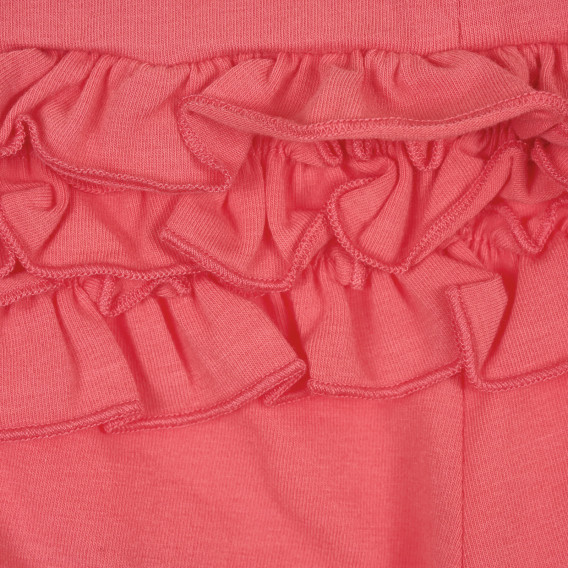 Pantaloni scurți din bumbac cu volane pentru bebeluș, roz Idexe 239595 3