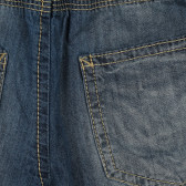 Pantaloni din bumbac din denim cu efect uzat, albastru Idexe 239598 2
