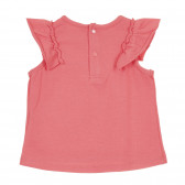 Tricou din bumbac cu volane pentru bebeluș, roz Idexe 239610 4