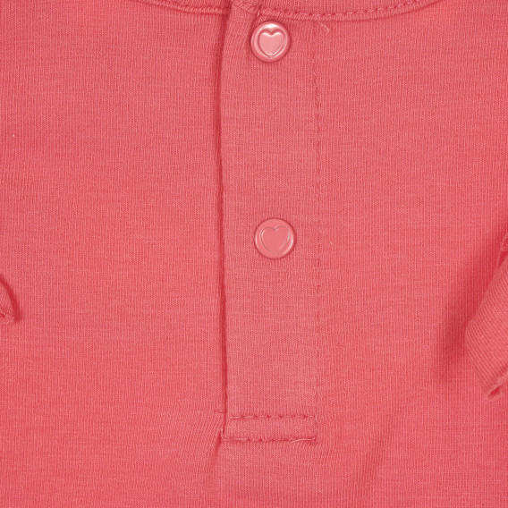 Tricou din bumbac cu volane pentru bebeluș, roz Idexe 239611 3