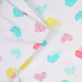 Colanți scurți din bumbac cu imprimeu inimi pentru bebeluși, alb Idexe 239627 3