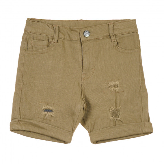 Pantaloni scurți din bumbac cu detalii rupte, verzi Idexe 239654 
