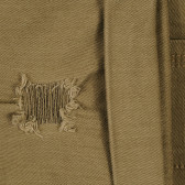 Pantaloni scurți din bumbac cu detalii rupte, verzi Idexe 239657 3